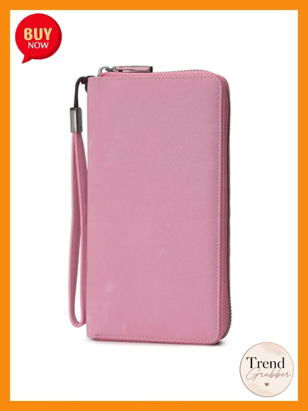 Vegan Leather RFID Blocking Zip Around Wallet Phone Clutch Wristlet Large